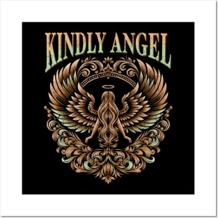 Kindly Angel with Ornaments and Wings Posters and Art